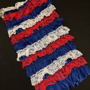 Red White & Blue Lace Strapless Romper  RWB1XL  NWT Boutique
